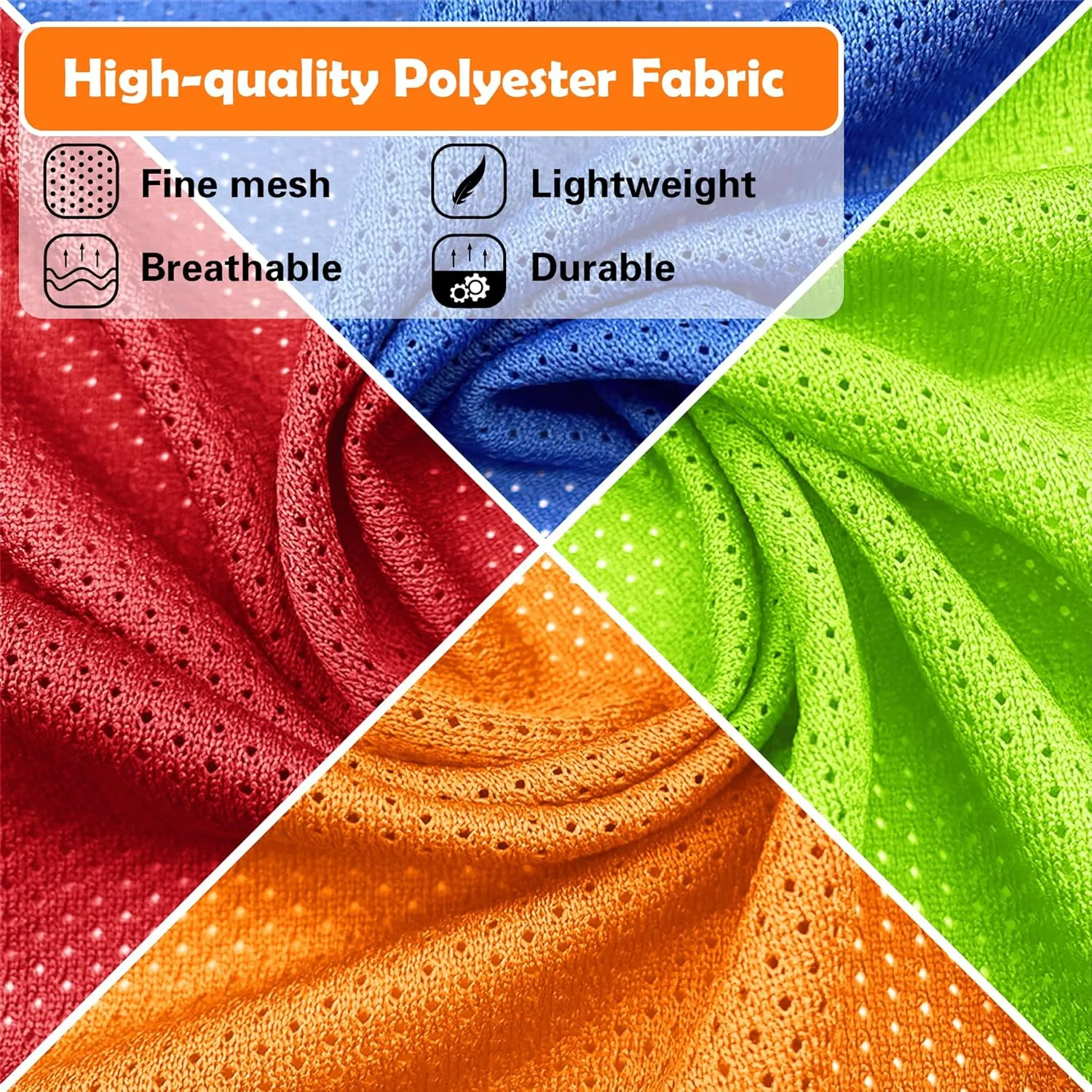 6 Pack Pinnies for Adult/Youth/Kids, Sports Pennies for Soccer Basketball Football Team, Scrimmage Practice Jerseys