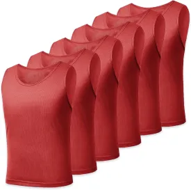 6 Pack Pinnies for Adult/Youth/Kids, Sports Pennies for Soccer Basketball Football Team, Scrimmage Practice Jerseys