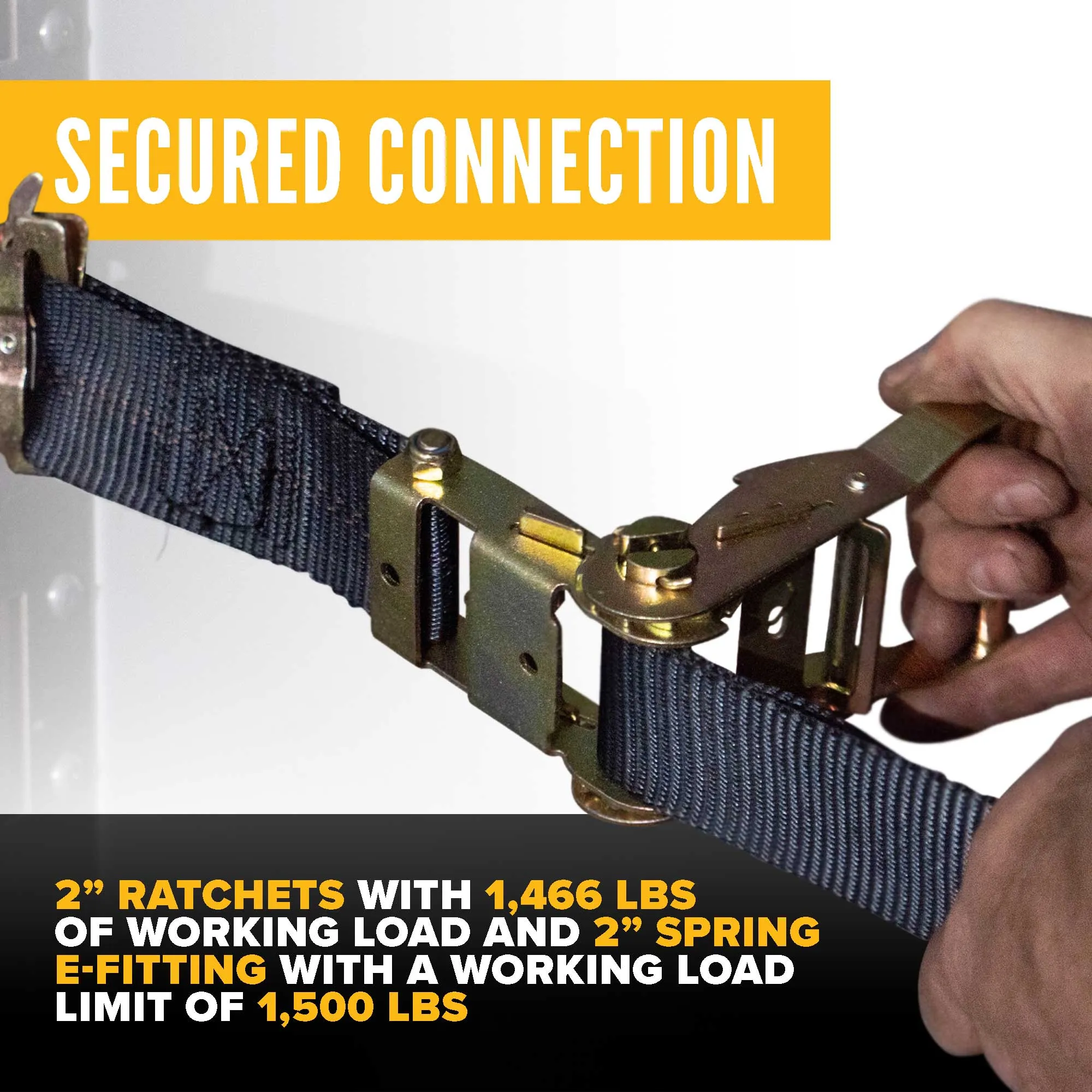 82" x 82" Heavy-Duty Cargo Net with Ratchets and E-Track Fittings