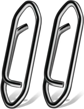 AMYSPORTS High Strength Fishing Snap Saltwater Stainless Connector Snaps Swivels Tackle Steel Power Fishing Clip Lure Quick Change Black Nickel