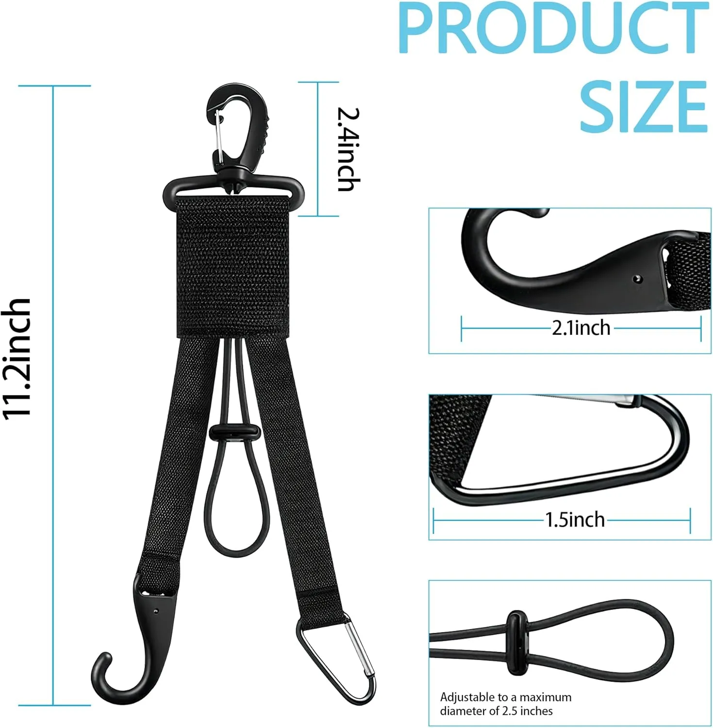 Baseball 3 in 1 Multifunctional Hook, Baseball & Softball Gear Hanger with Bat Holder, Glove Clip, Helmet Hook, Water Bottle Holder (4 Pcs)