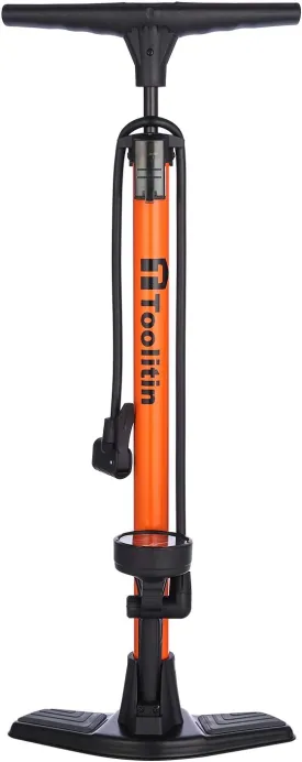 Bike Pump with Gauge,High Pressure,Floor Bicycle Pump Compatible with Presta and Schrader Valve,Bike Tire Pump for Road Bike,MTB,Hybrid,Balls