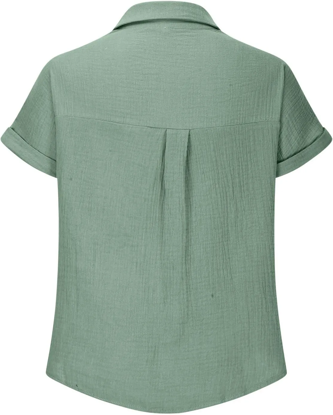 Button Down Shirts for Women Short Sleeve Shirt 2025 Summer Wrinkled V Neck T Shirt Tops Home Beach Blouse with Pocket