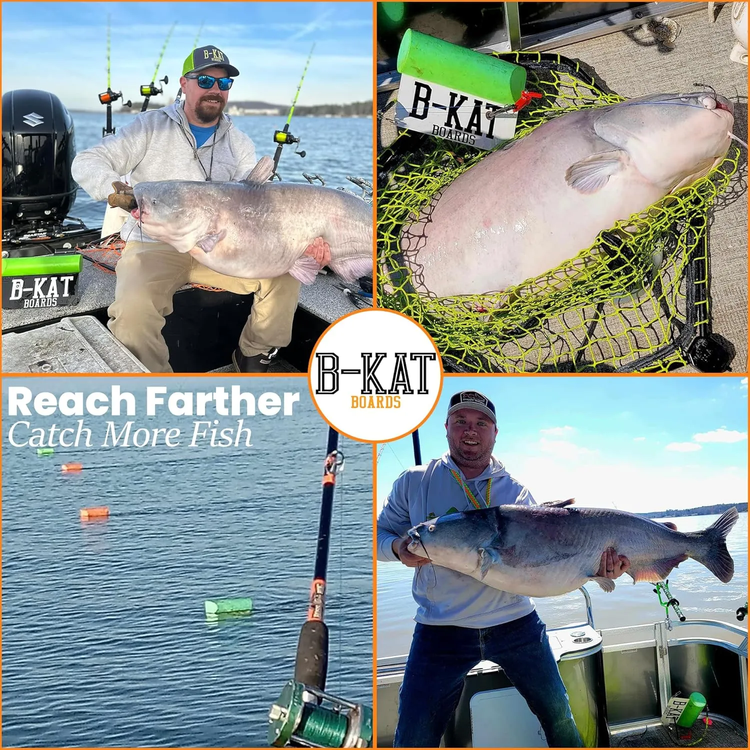 Catfishing Planer Boards, Reversible Side Planer, for Trolling, Dragging, Anchor Boat Fishing, Set of 2 Boards, Made in The USA