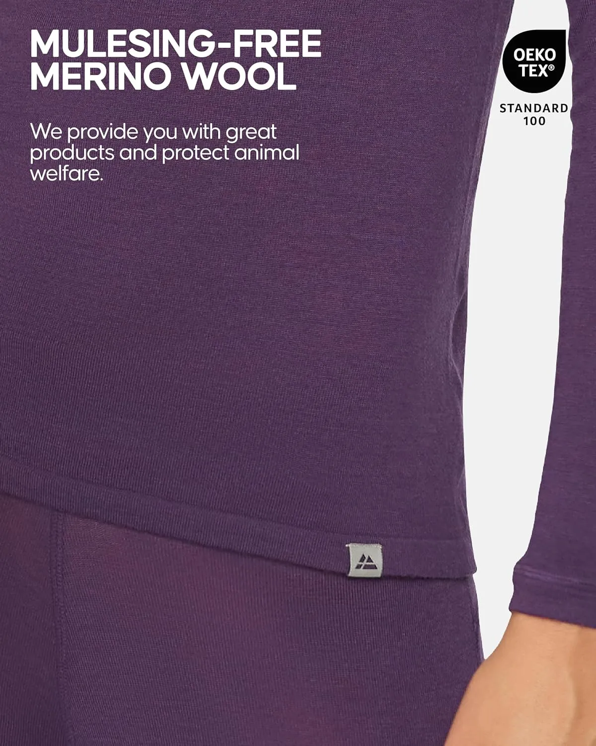 DANISH ENDURANCE Merino Wool Long Sleeve for Women, Thermal Vests for Women, Base Layer Underwear Tops, Winter Thermals