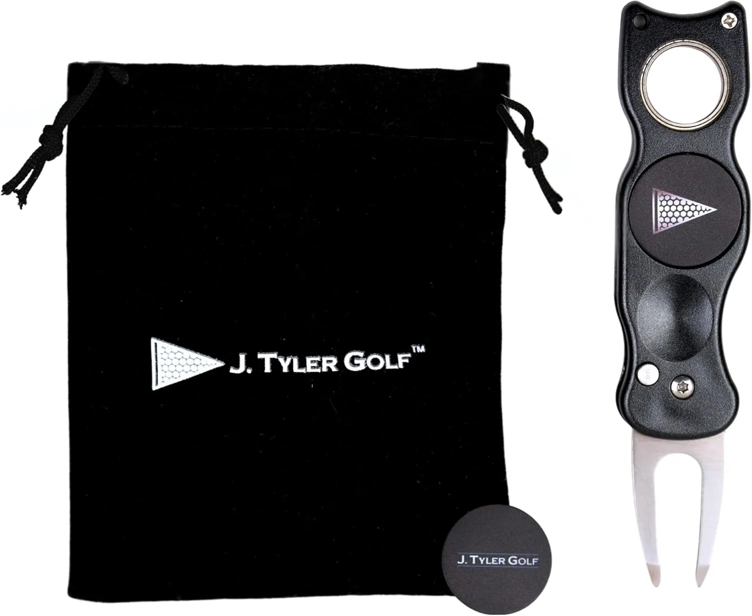 Divot Repair Tool  Patent Pending Ergonomic 6-in-1 Golf Divot Tool with Fidget Spinner | Golf Tool & Switchblade Divot Tool with Ball Marker | Divot Fixer & Ball Mark Repair Tool Gift