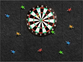 Extended Length Dart Board Wall Protectors for Professional Darts, 47'' x 35'' x 0.5 Thick Dartboard Surround Backing Felt Wall with Removable Adhesive Tabs