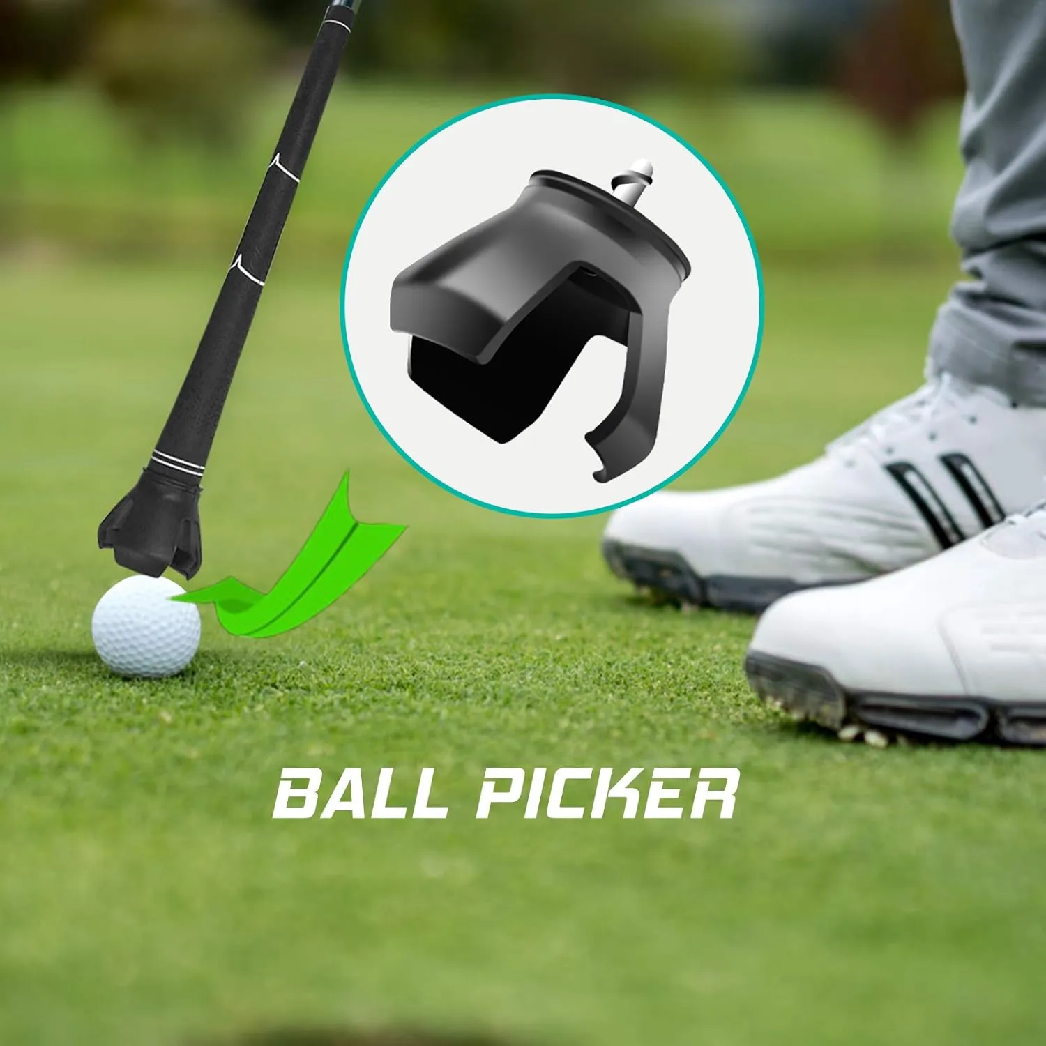 Golf Ball Retriever, Golf Ball Retrievers Telescopic for Water with Spring Release-Ready Head, Balls Retriever Tool Golf with Locking Clip, Grabber Tool, Golf Accessories Golf Gift for Men