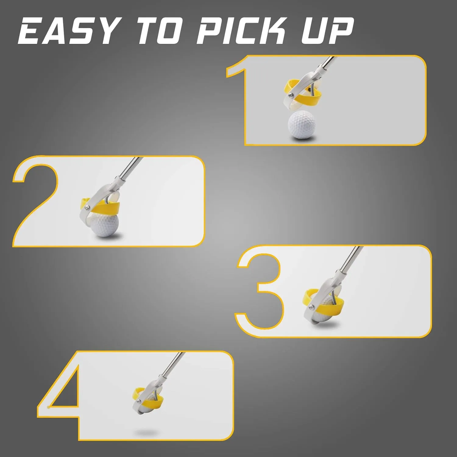 Golf Ball Retriever, Golf Ball Retrievers Telescopic for Water with Spring Release-Ready Head, Balls Retriever Tool Golf with Locking Clip, Grabber Tool, Golf Accessories Golf Gift for Men