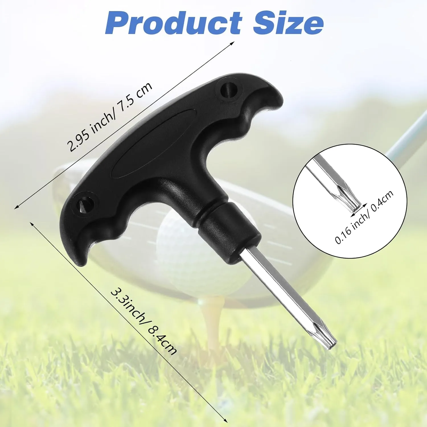 Golf Wrench, Driver Adjustment Tool Adjustable Golf Tool with Ergonomic Plastic Handle, Stainless Steel Golf Driver Tool, Golf Club Adjustment Head Tool for Golf Club Driver Shaft Adapter (black)