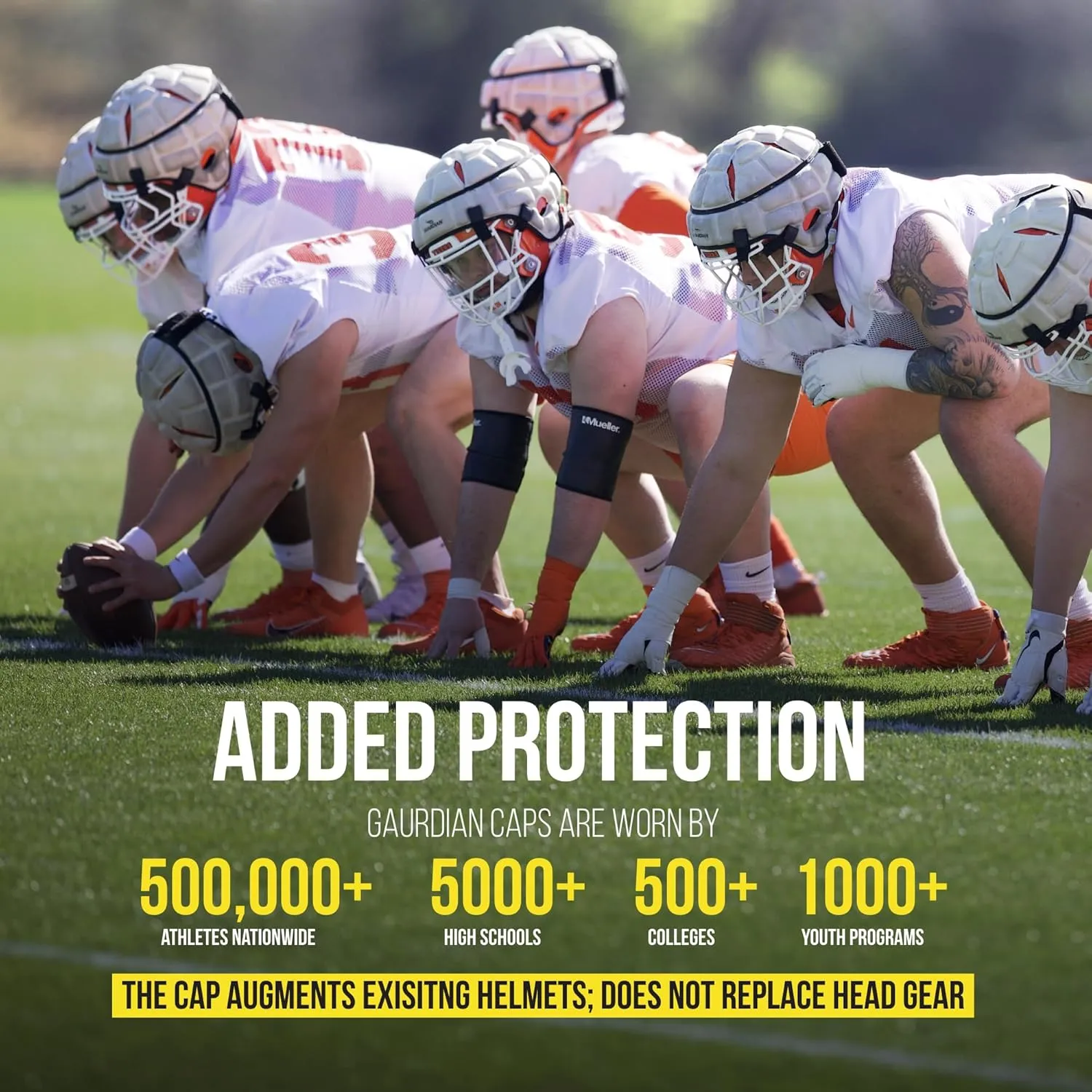 Guardian Cap - Soft-Shell Helmet Cover for Football and Lacrosse - Reduces Impact and Protects Helmets - One Size Fits All for Youth, High School, and College Programs