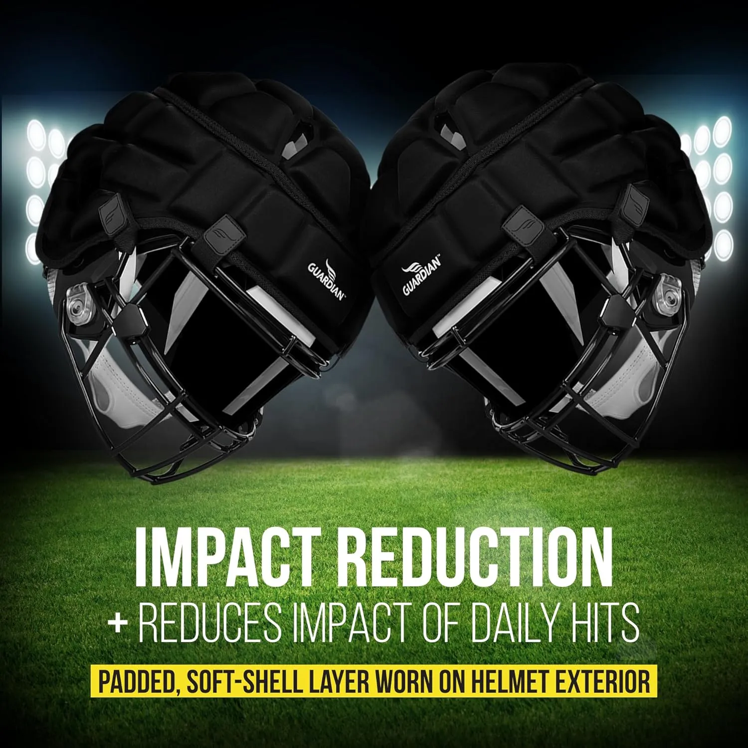 Guardian Cap - Soft-Shell Helmet Cover for Football and Lacrosse - Reduces Impact and Protects Helmets - One Size Fits All for Youth, High School, and College Programs