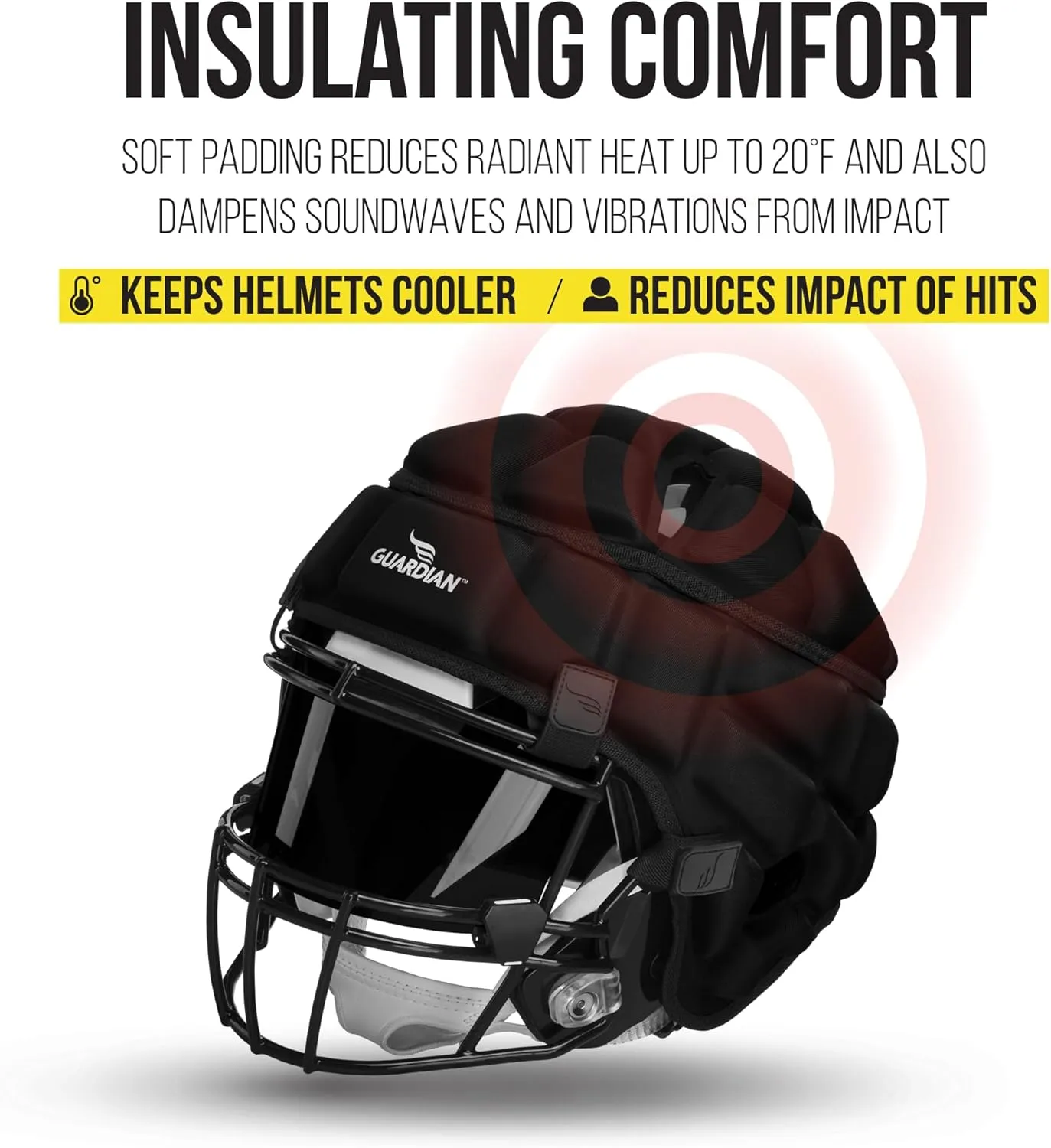 Guardian Cap - Soft-Shell Helmet Cover for Football and Lacrosse - Reduces Impact and Protects Helmets - One Size Fits All for Youth, High School, and College Programs