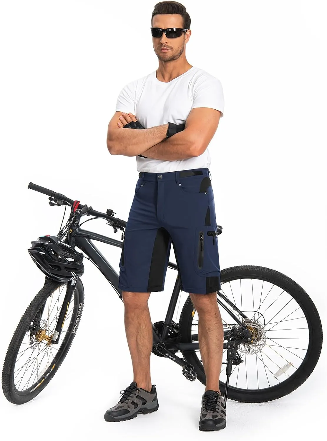 Hiauspor Mens Hiking Cargo Shorts Lightweight Water-Resistant Quick Dry Stretch for Casual Golf Fishing Tactical Bike Outdoor