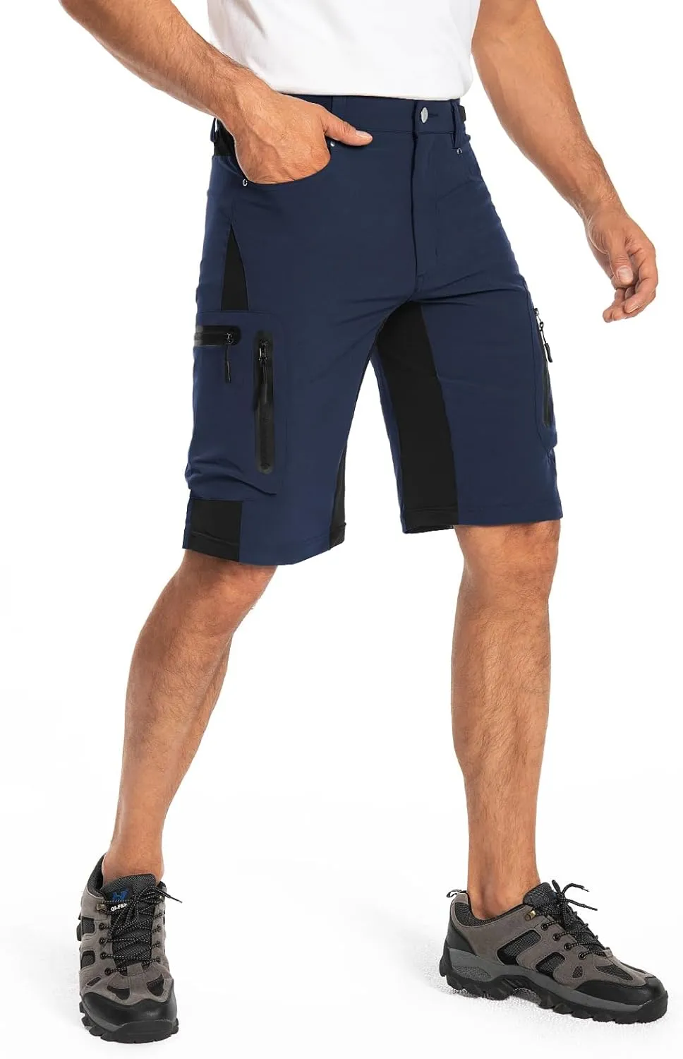 Hiauspor Mens Hiking Cargo Shorts Lightweight Water-Resistant Quick Dry Stretch for Casual Golf Fishing Tactical Bike Outdoor