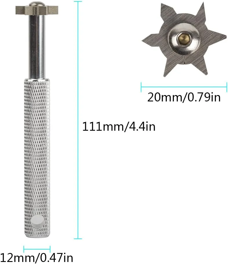 HIFROM Groove Sharpener with 6 Heads - Golf Club Groove Sharpener Re-Grooving Tool and Cleaner for All Irons Pitching Sand Lob Gap and Approach Wedges and Utility Clubs 