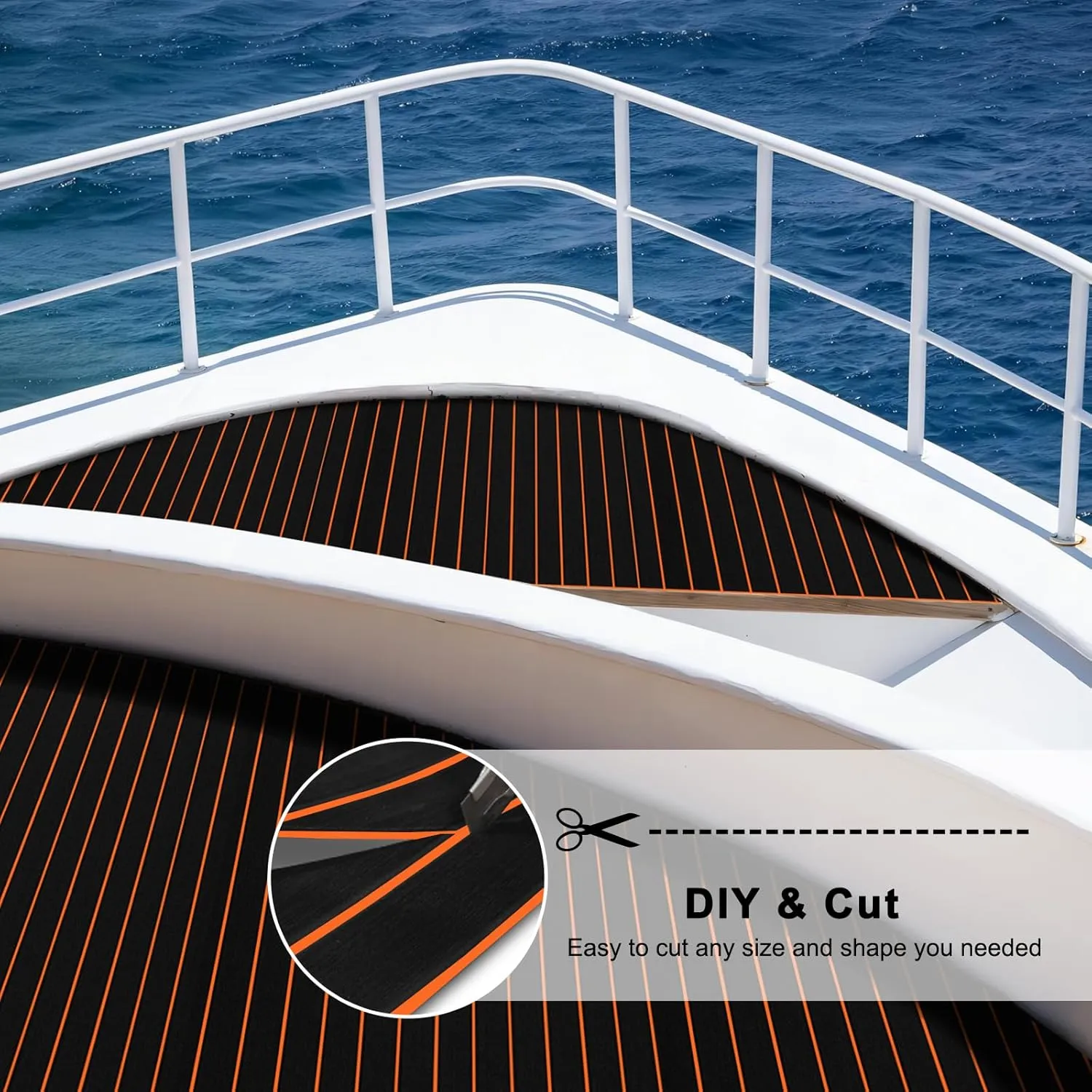 HZshark Boat Flooring EVA Foam Boat Decking Self-Adhesive 6mm Non Slip Marine Floor Teak Boat Carpet Soft Foam Decking for Boat Yacht Kayak Motorboat Golf Cart RV Ramp Golf Cart Cooler Tops