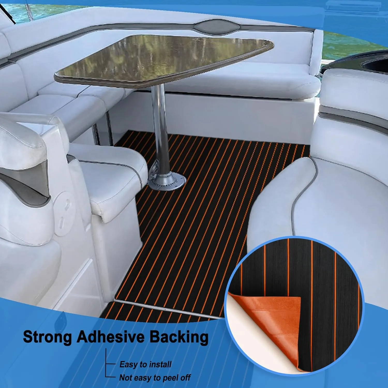 HZshark Boat Flooring EVA Foam Boat Decking Self-Adhesive 6mm Non Slip Marine Floor Teak Boat Carpet Soft Foam Decking for Boat Yacht Kayak Motorboat Golf Cart RV Ramp Golf Cart Cooler Tops