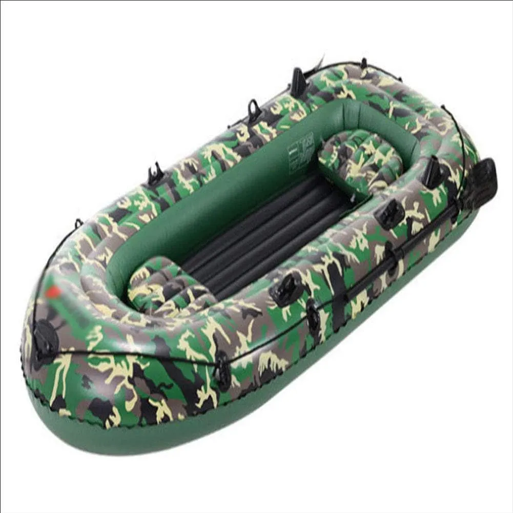 Inflatable Kayak, Inflatable Rafts 4 Person Inflatable Boat Thickened Hovercraft Wear-Resisting Kayak Assault Rubber Boats Dinghies for Fishing and Other Entertainment