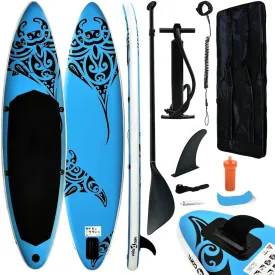 Inflatable Stand Up Paddleboard Set for Fun Adventures, Comfortable and Stable, Includes Paddle, Pump, and Carrying Bag, Blue