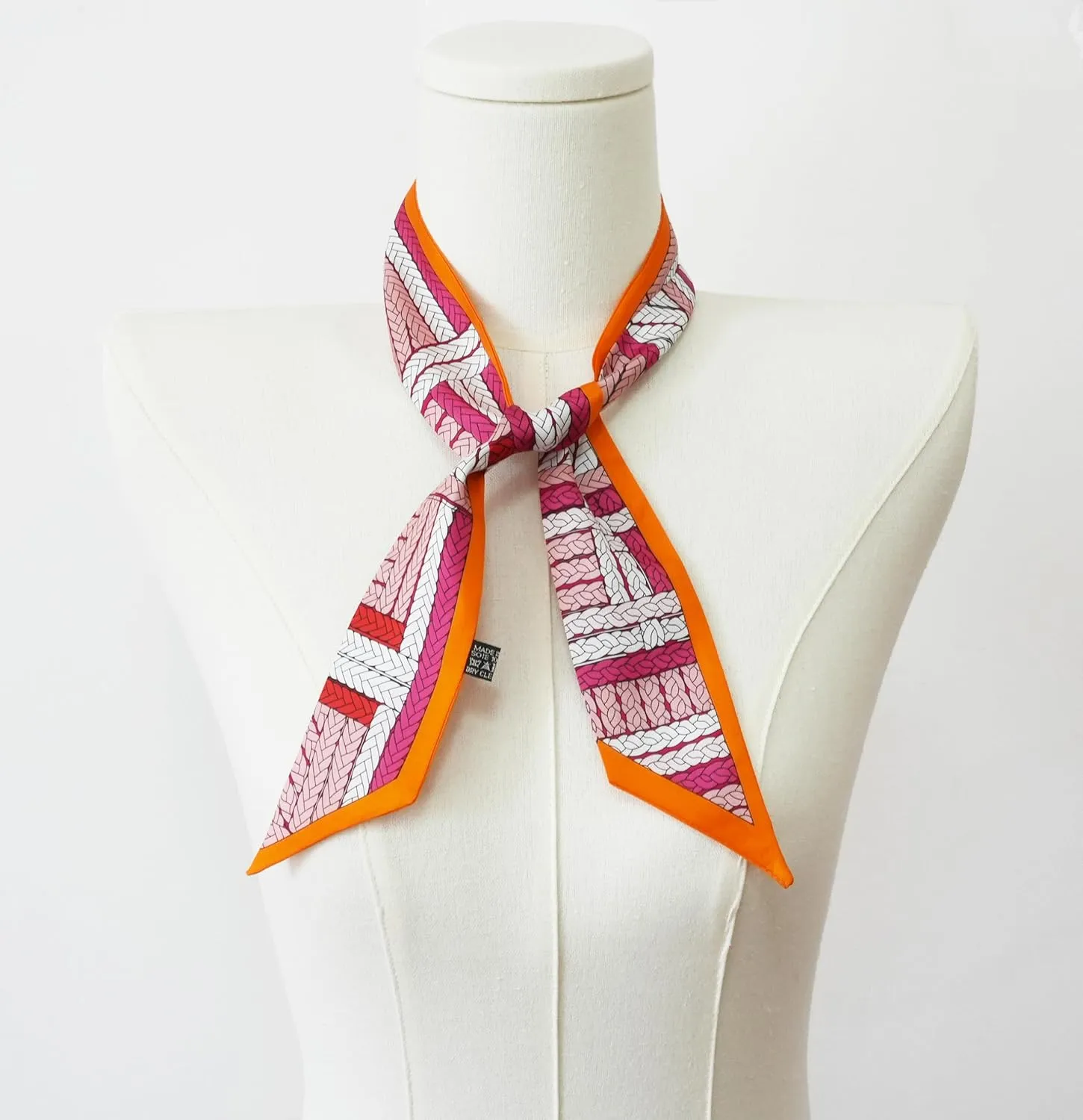 JERLA 100% Mulberry silk Scarf Head Hair Ribbon Handbag Handle wrap Tie Bundle Neckerchief Scarf for women