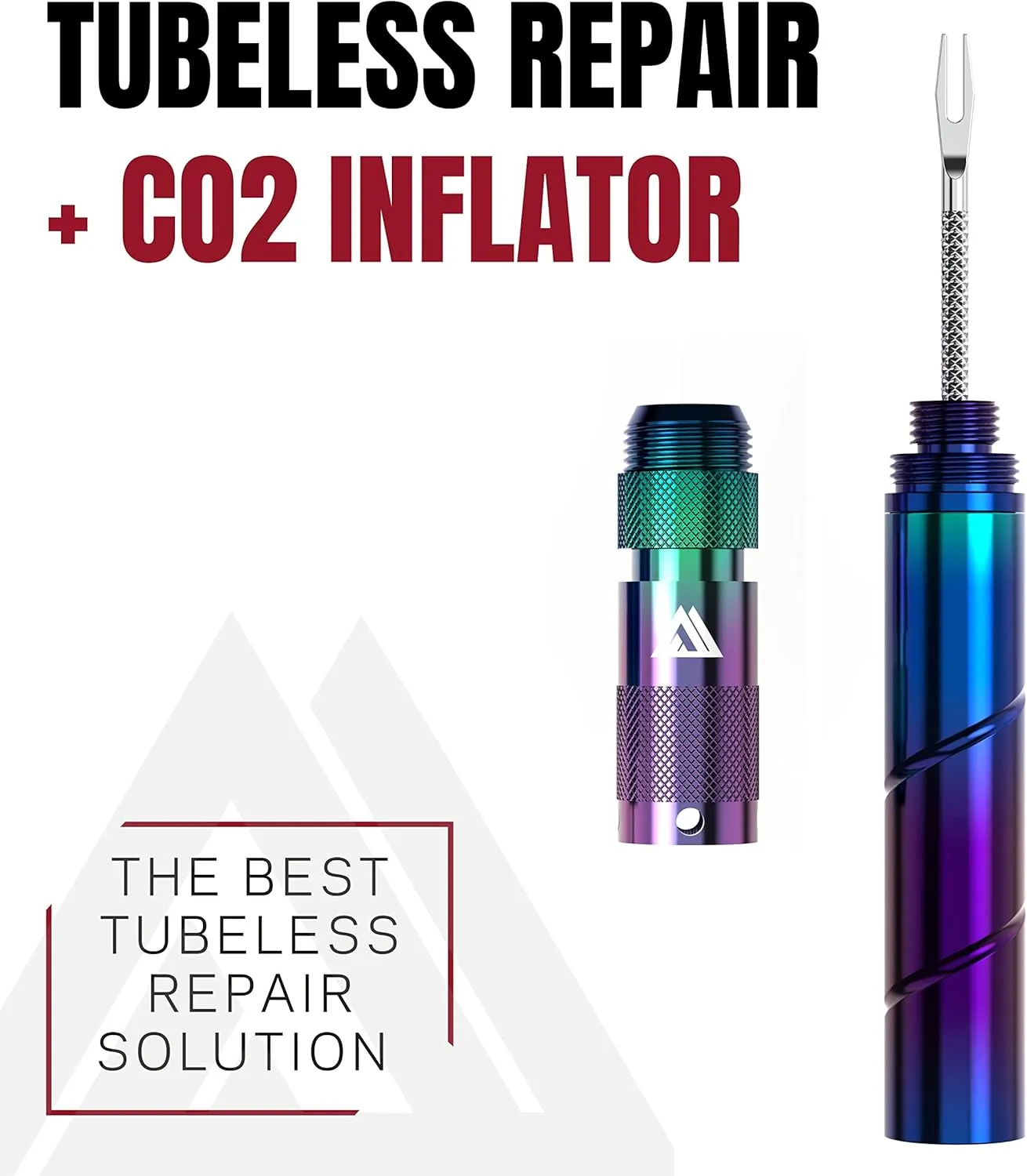 KOM Cycling Tubeless Tire Repair Kit for Bikes 8 Colors! Fixes Mountain Bike and Road Bicycle Tire Punctures  Includes Tire Repair Fork Reamer, 8 Bacon Strips. Tubeless Bike Repair Kit