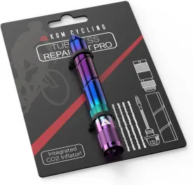 KOM Cycling Tubeless Tire Repair Kit for Bikes 8 Colors! Fixes Mountain Bike and Road Bicycle Tire Punctures  Includes Tire Repair Fork Reamer, 8 Bacon Strips. Tubeless Bike Repair Kit