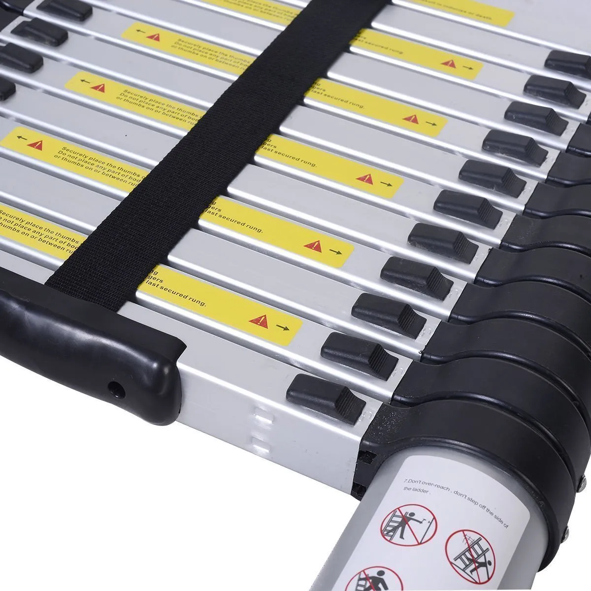 KriShyam® 2.6M Telescopic Aluminum Ladder Extendable Folding Step Ladder,Ultra-Stable Aluminium, Compact Folding Adjustable Portable Aluminium Telescopic Ladder