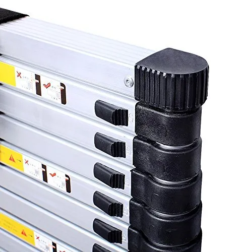 KRISHYAM® Portable Ultra-Stable Aluminium Folding Compactor Household and Outdoor Purpose, Large, 15-Steps Telescopic Ladder 4.4 Meter (14.5 Feet)