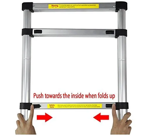 KRISHYAM® Portable Ultra-Stable Aluminium Folding Compactor Household and Outdoor Purpose, Large, 15-Steps Telescopic Ladder 4.4 Meter (14.5 Feet)