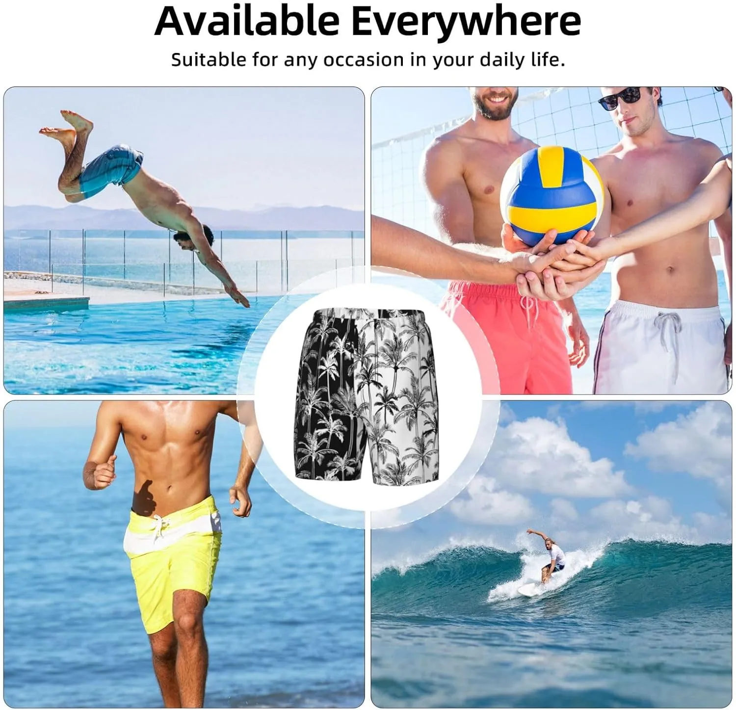 Men's Quick-Dry Swimming Trunks 7 Inch with Compression Liner 2 in 1 Beach Swim Board Shorts with Pockets