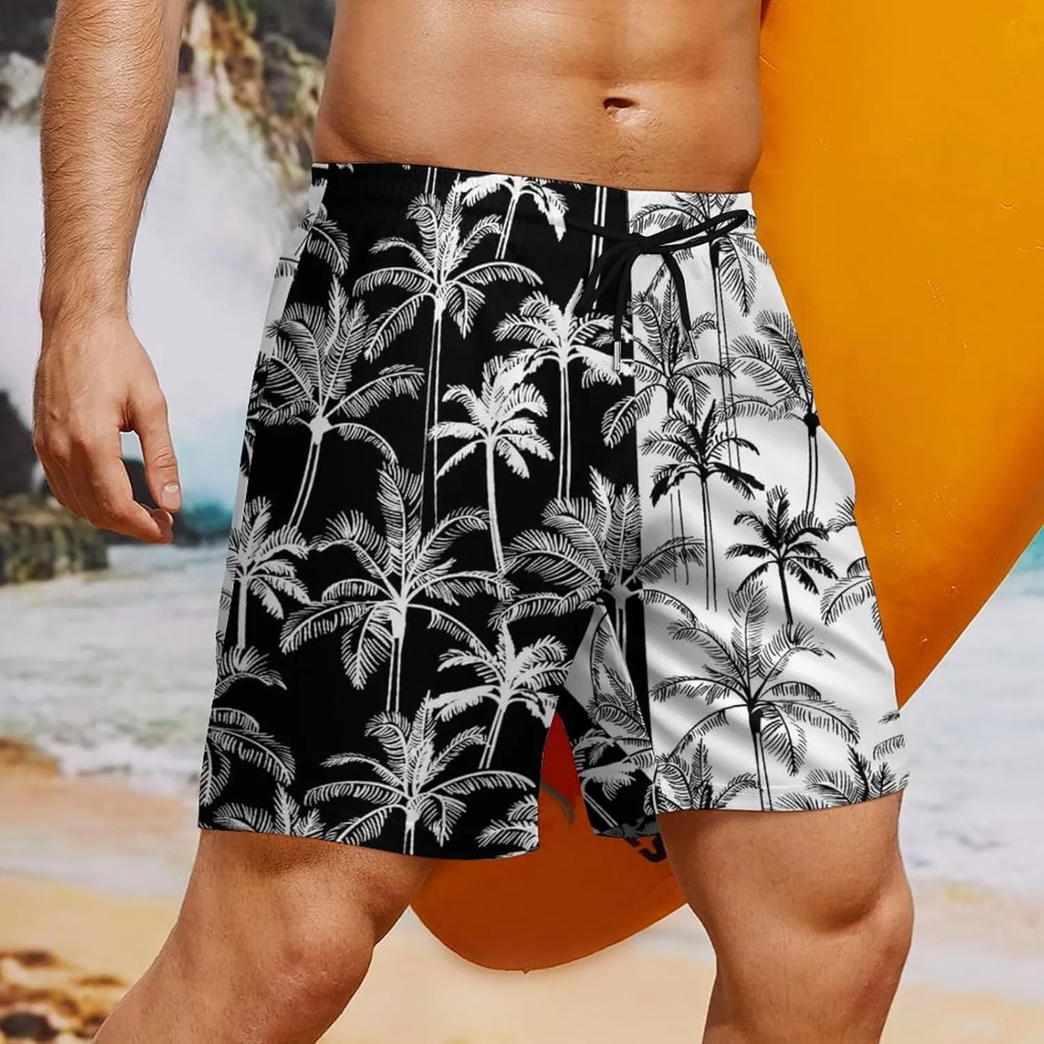 Men's Quick-Dry Swimming Trunks 7 Inch with Compression Liner 2 in 1 Beach Swim Board Shorts with Pockets