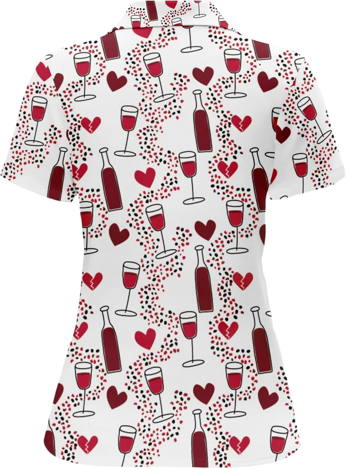 PAGYMO Funny Golf Shirts for Women Print Crazy Pattern Cute Novelty Moisture Wicking Short Sleeve Tennis Polo Shirt