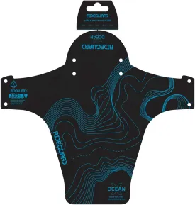 PF1 OceanX Front MTB Mudguard UK Made from 100% Recycled Fishing Nets 100% Recyclable. Mountain Bike Fits 24, 26, 27.5, 29, Plus Size and Fat Bikes.