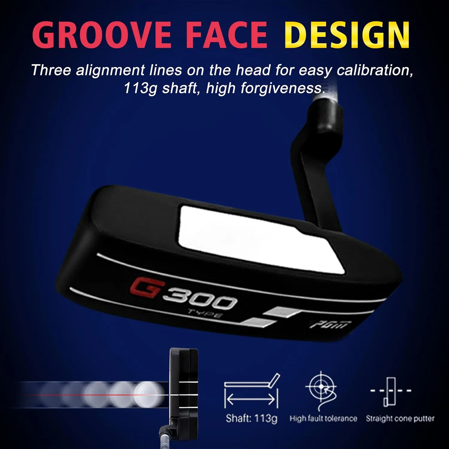 PGM Men's G300 Type 9/12 Pieces Complete Golf Club Set - Titanium #1 Driver, Draw-Biased Hybrid, High-Strength Stainless Steel Iron Set, High Forgiveness Putter, with Stand Bag