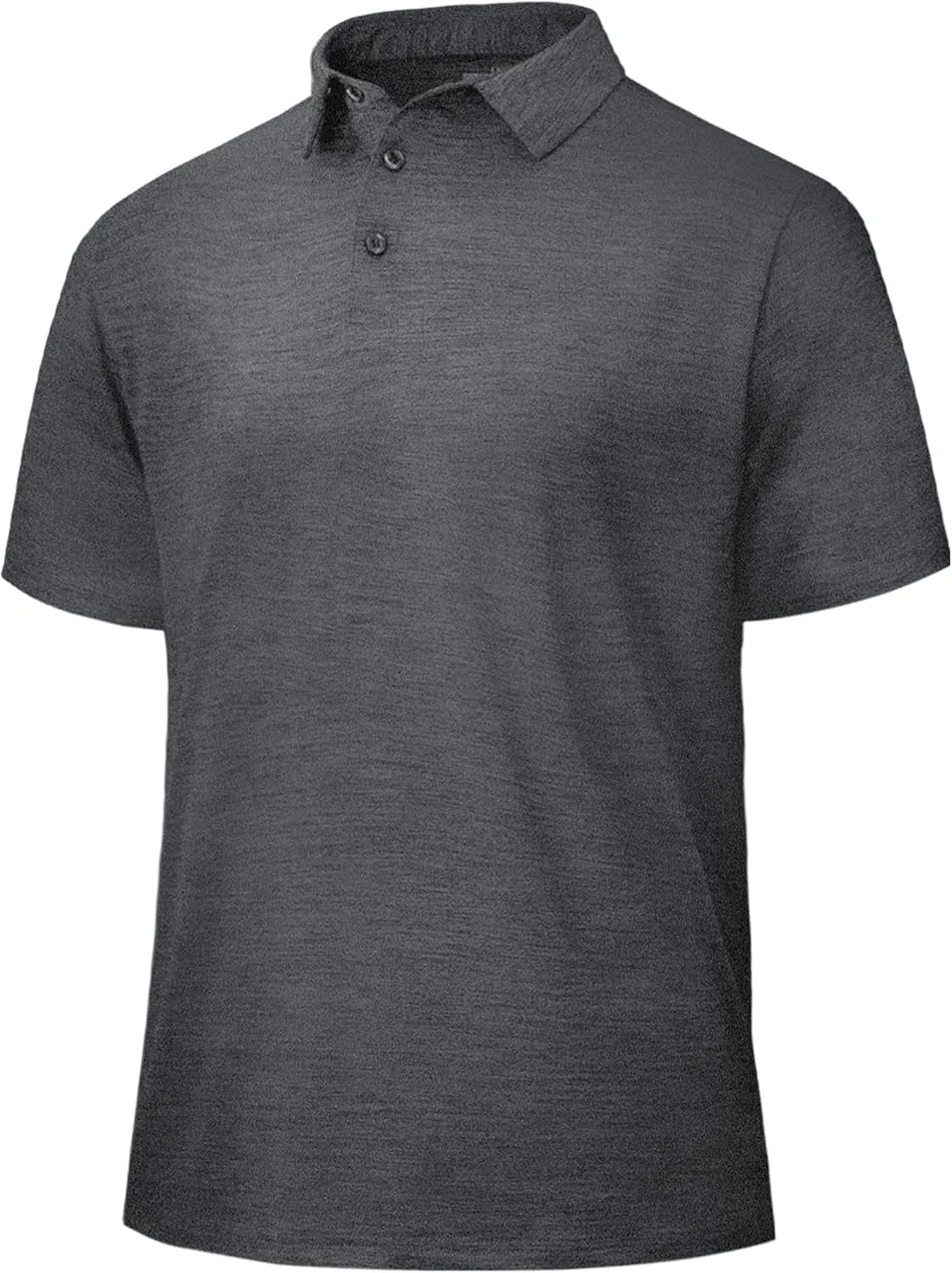 Polo Shirts for Men - Quick Dry Moisture Wicking Black Short Sleeve Performance Golf T Shirts for Casual Work Athletic