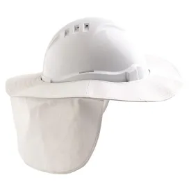 ProChoice HHBNF-W White Safety Hard Hat with Brim & Neck Flap