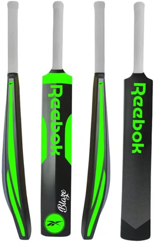 REEBOK Blaze Plastic Cricket Bat (34??X 4.5??inch) for All Age Group, Green Color PVC/Plastic Cricket Bat for 15  Yrs