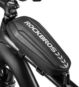 ROCKBROS Top Tube Bike Bag - EVA Bicycle Pouch Storage Pack, Water Resistant Phone Bag Below 6.2"/6.5" for Mountain & Road Bike