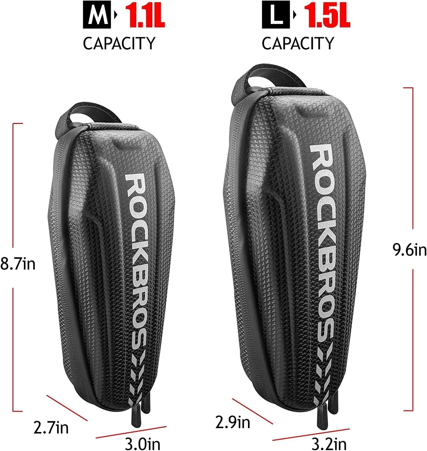ROCKBROS Top Tube Bike Bag - EVA Bicycle Pouch Storage Pack, Water Resistant Phone Bag Below 6.2"/6.5" for Mountain & Road Bike