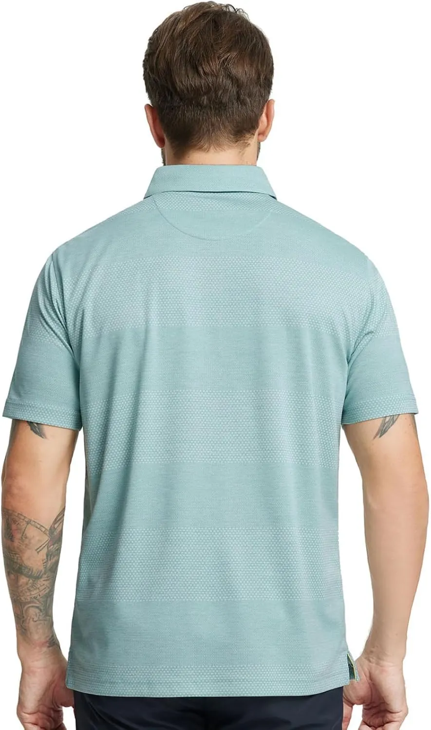 Rouen Golf Shirts for Men Dry Fit Short Sleeve Performance Moisture Wicking Casual Texture Heather Jacquard Mens Polo Shirts