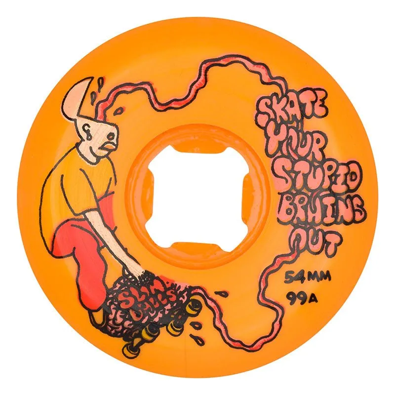 Slime Balls 54mm 99a Stupid Brains Speed Balls Orange Skateboard Wheels 4pk
