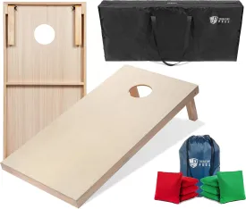 Tailgating Pros Cornhole Boards - 4'x2' & 3'x2' Cornhole Game w/Carrying Case & Set of 8 Corn Hole Bags - 150  Color Combos! Optional LED Lights