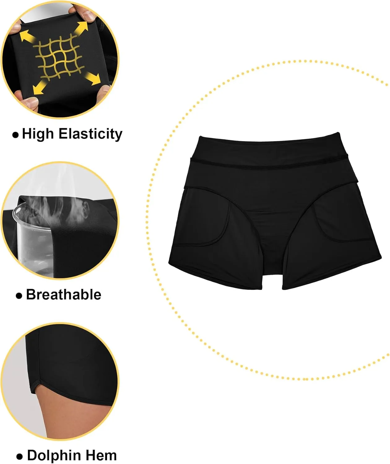 Tournesol Women's Plus Size Swim Shorts High Waisted Board Shorts UPF50  Bathing Suit Bottoms with Pockets 1X-5X