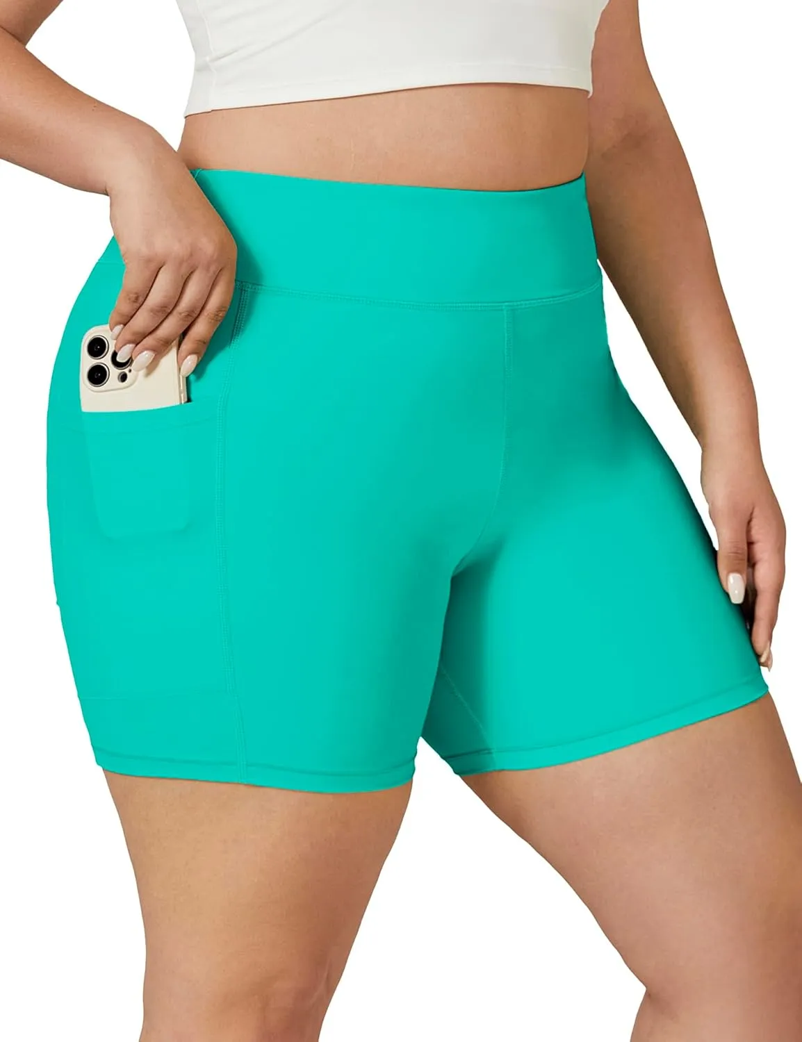 Tournesol Women's Plus Size Swim Shorts High Waisted Swimsuit Bottoms Tankini Boy Shorts Bathing Suit with Pocket