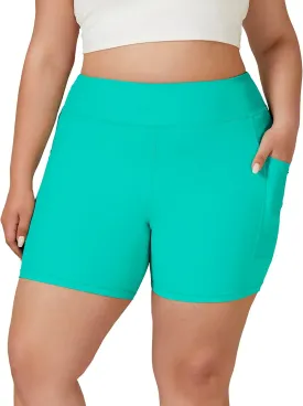 Tournesol Women's Plus Size Swim Shorts High Waisted Swimsuit Bottoms Tankini Boy Shorts Bathing Suit with Pocket