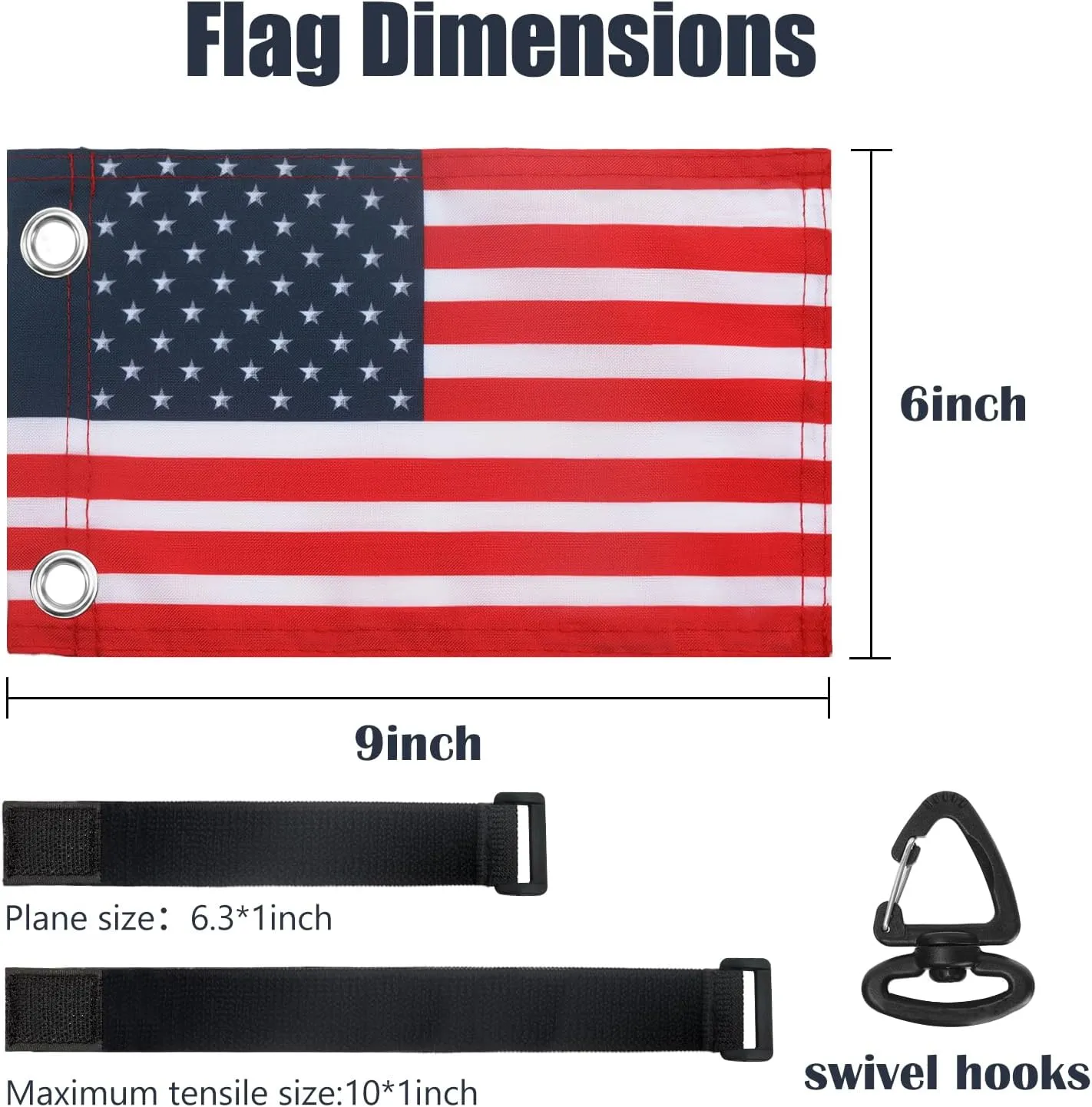 TRINKA Easy Installation Golf Cart Flag with Straps,Handicap Flag for Golf Cart, Bike and Boat