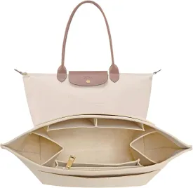 Upgraded Felt Organizer Insert for Longchamp Le Pliage M Handbag Insert (Beige, Medium)
