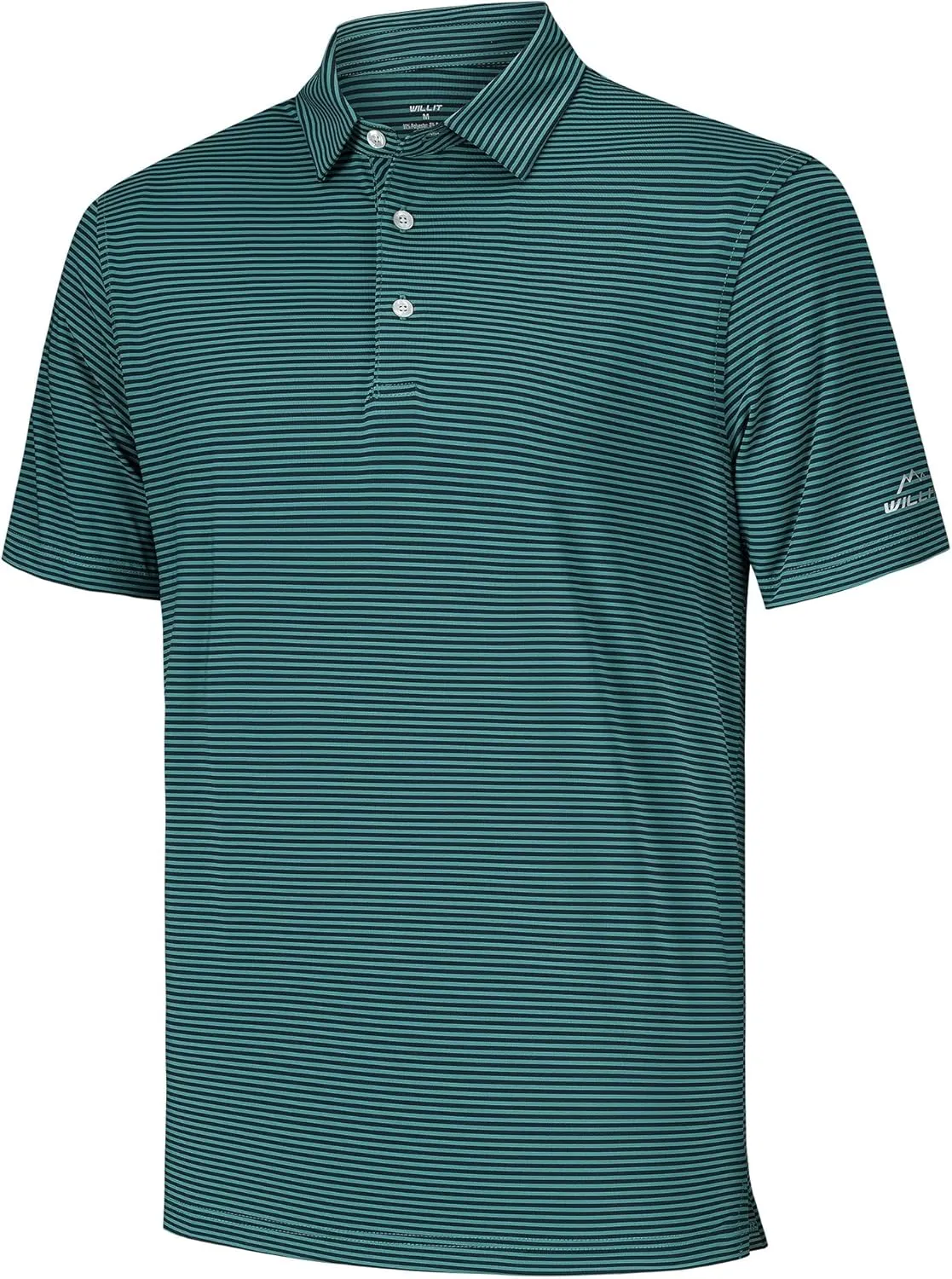 Willit Men's Golf Polo Shirts Short Sleeve Striped Performance Moisture Wicking