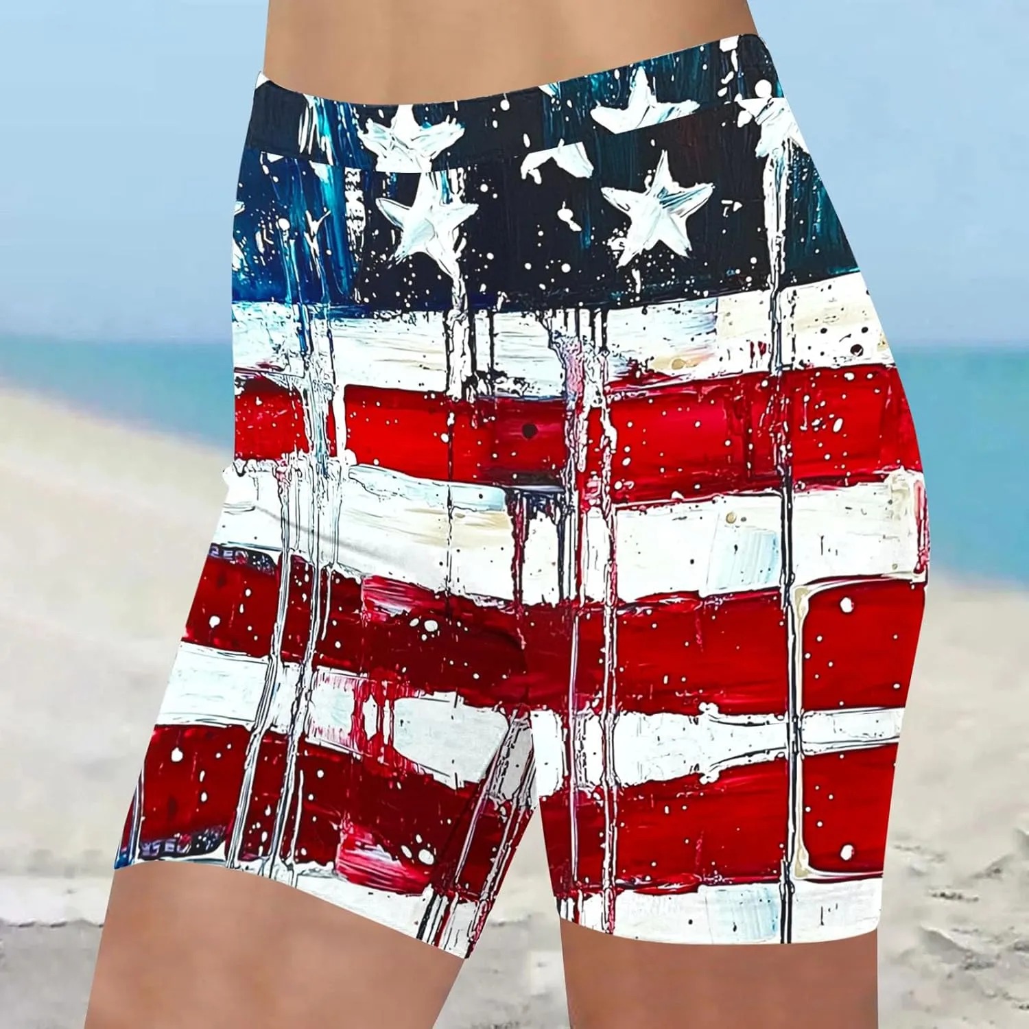 Women's 4th of July Shorts RedWhite & Blue American Flag Apparel for Independence Day Casual & Trendy